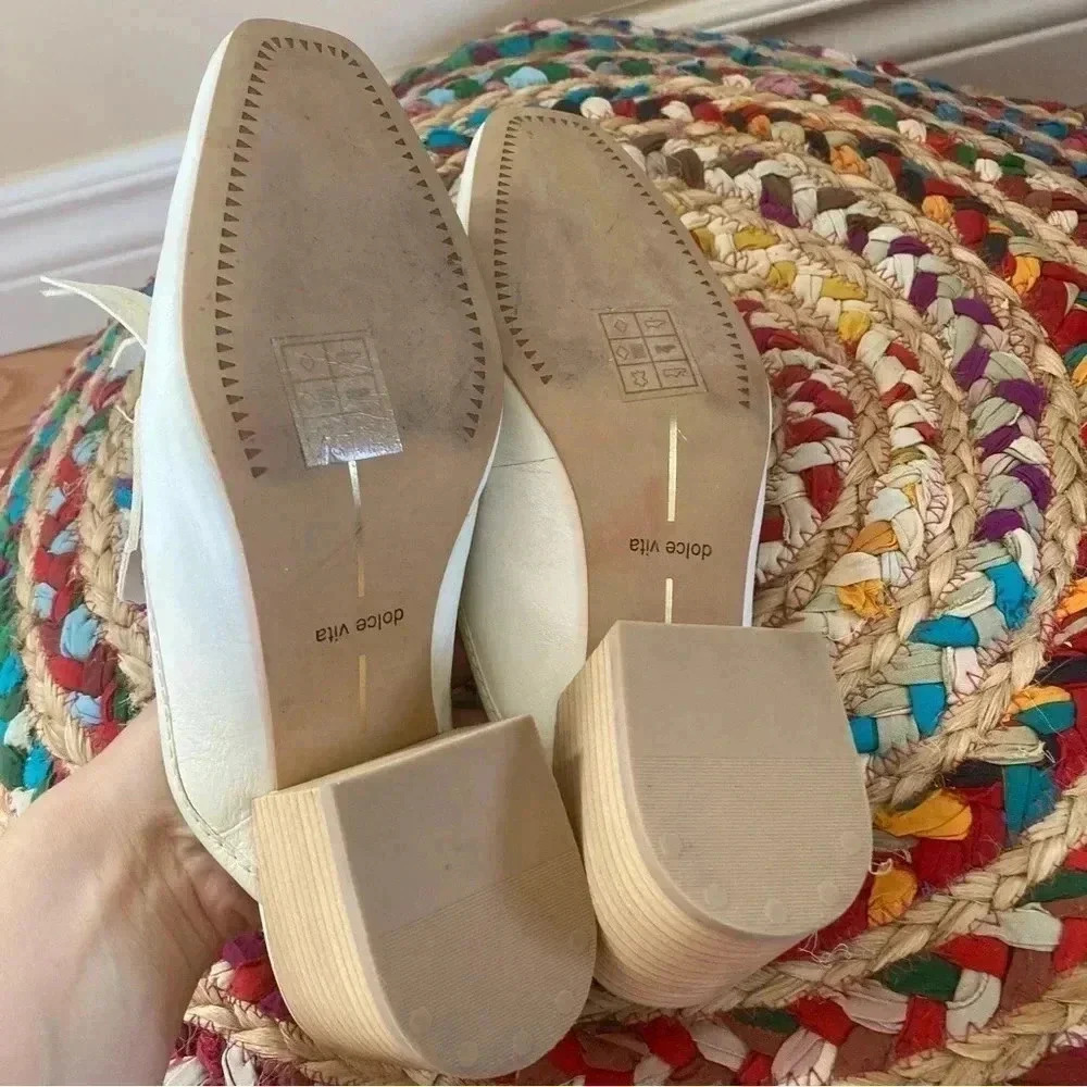 Dolce vita white mules loafers heels - Picture 6 of 6